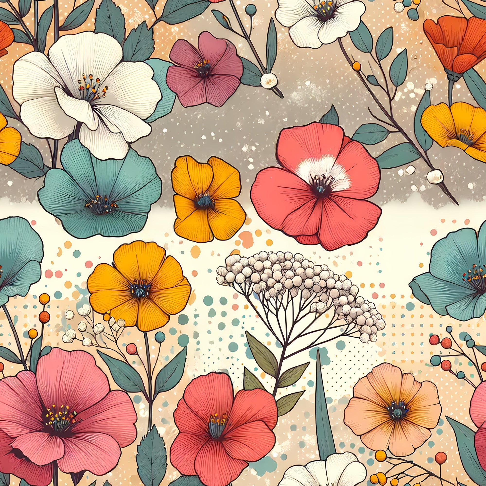 Sunlit Wildflowers Pattern 12 Minky Fabric