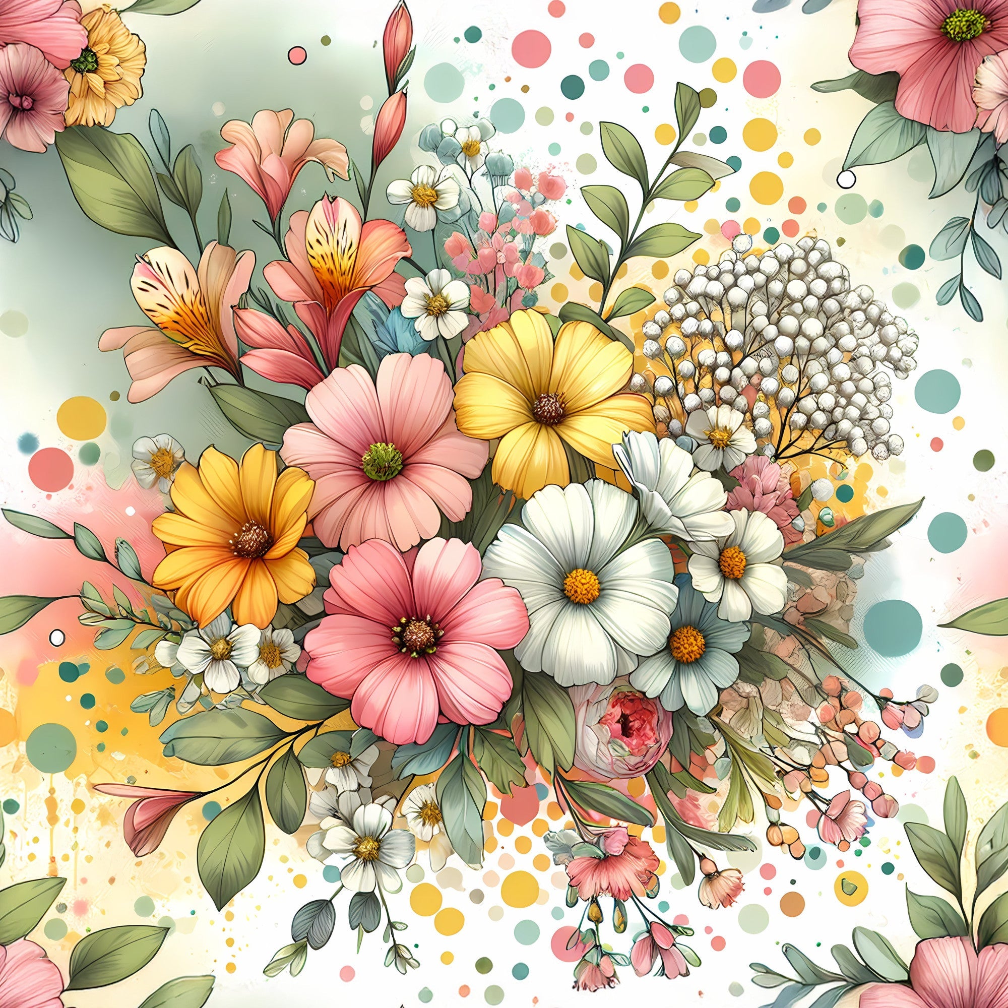 Sunlit Wildflowers Pattern 3 Minky Fabric