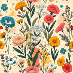 Sunlit Wildflowers Pattern 4 Minky Fabric
