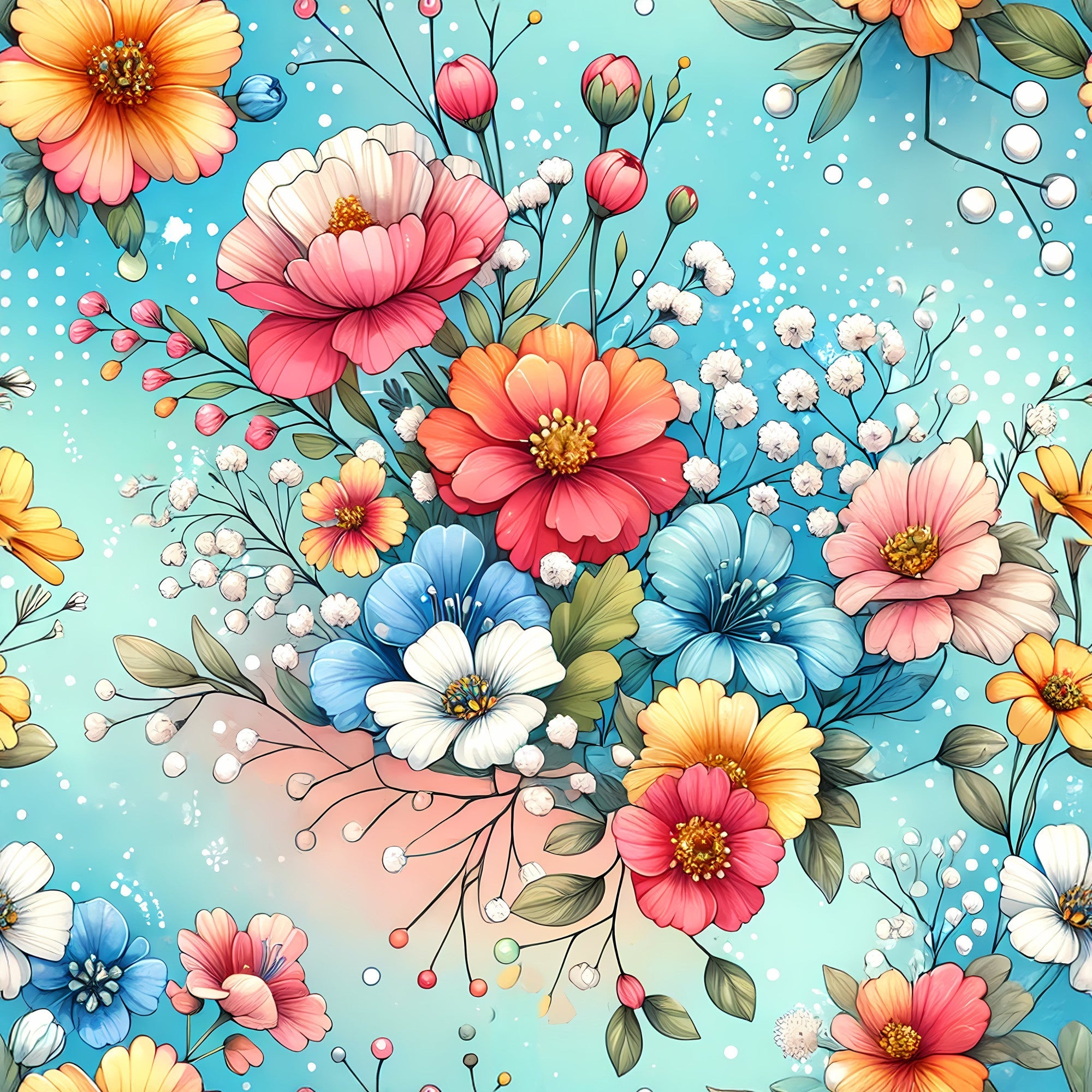 Sunlit Wildflowers Pattern 7 Minky Fabric