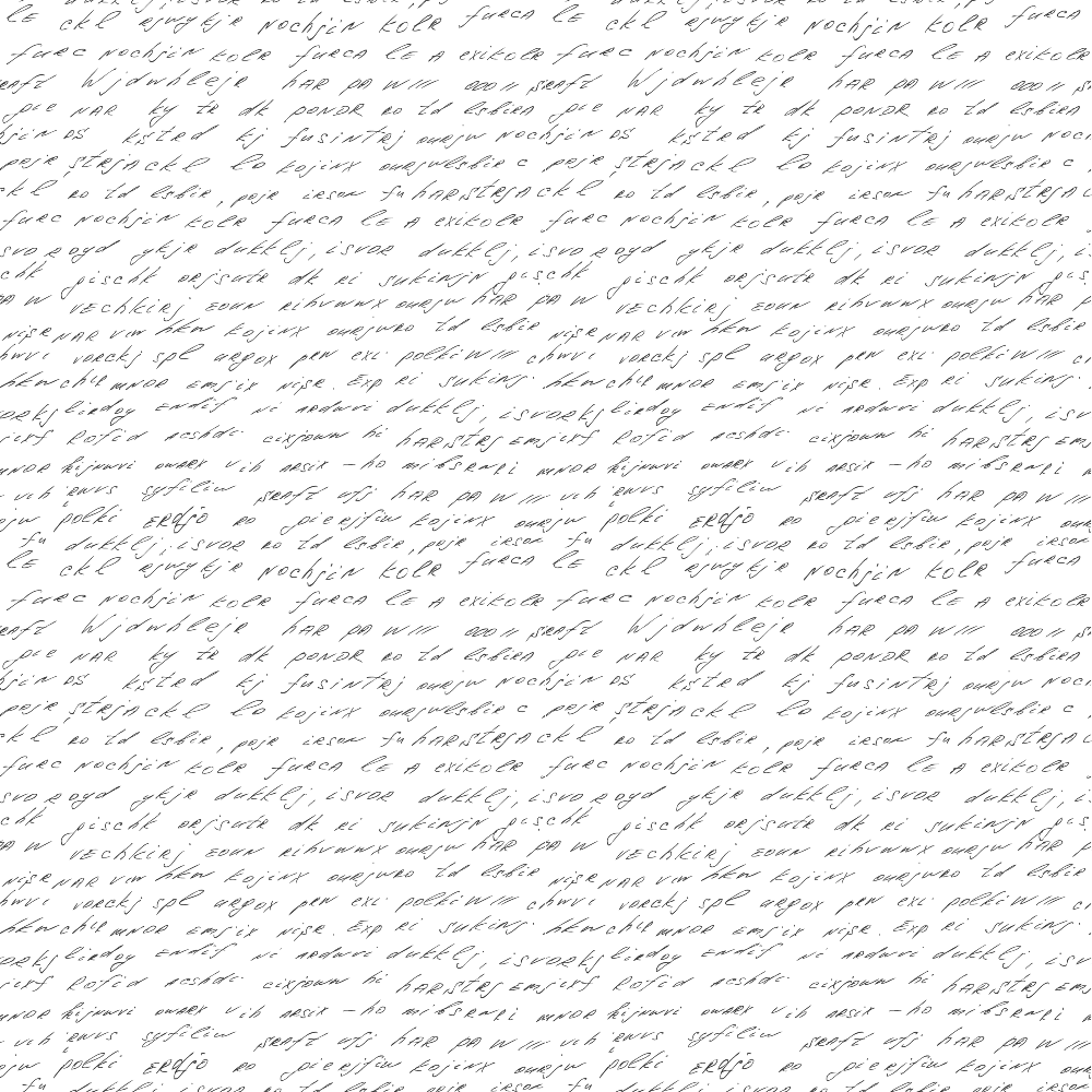 A handwritten page filled with looping cursive text in a repetitive, overlapping pattern, creating a dense, textured background of script.