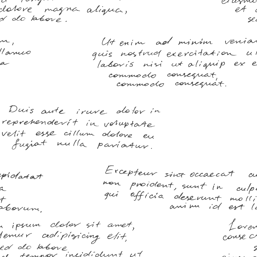 A page with scattered handwritten cursive text, featuring varying sizes and orientations, resembling notes or annotations. The writing is mostly indecipherable.