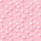 White snowflakes scattered on a pink background.