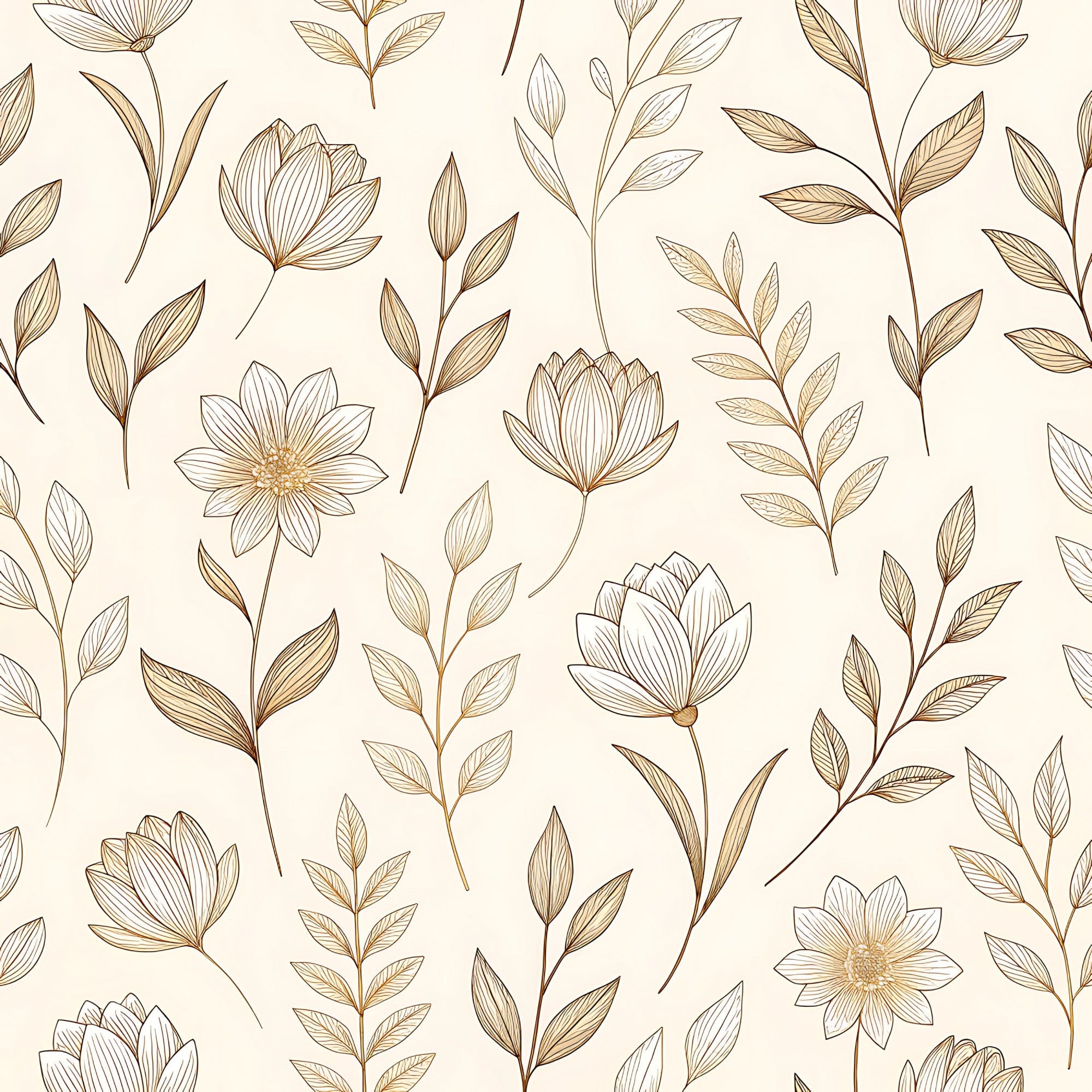 Parchment Blooms Pattern 10 Minky Fabric