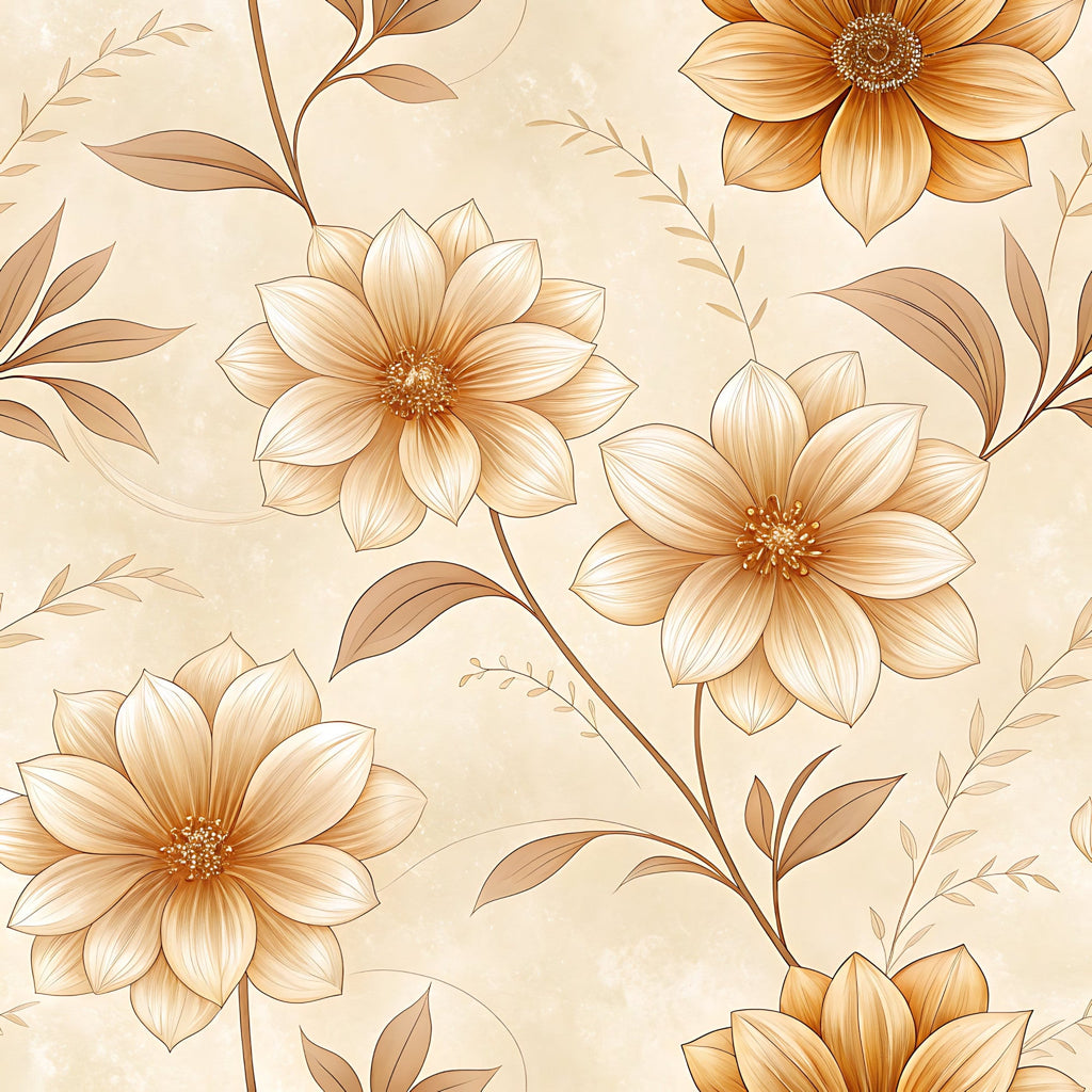 Parchment Blooms Pattern 18 Minky Fabric