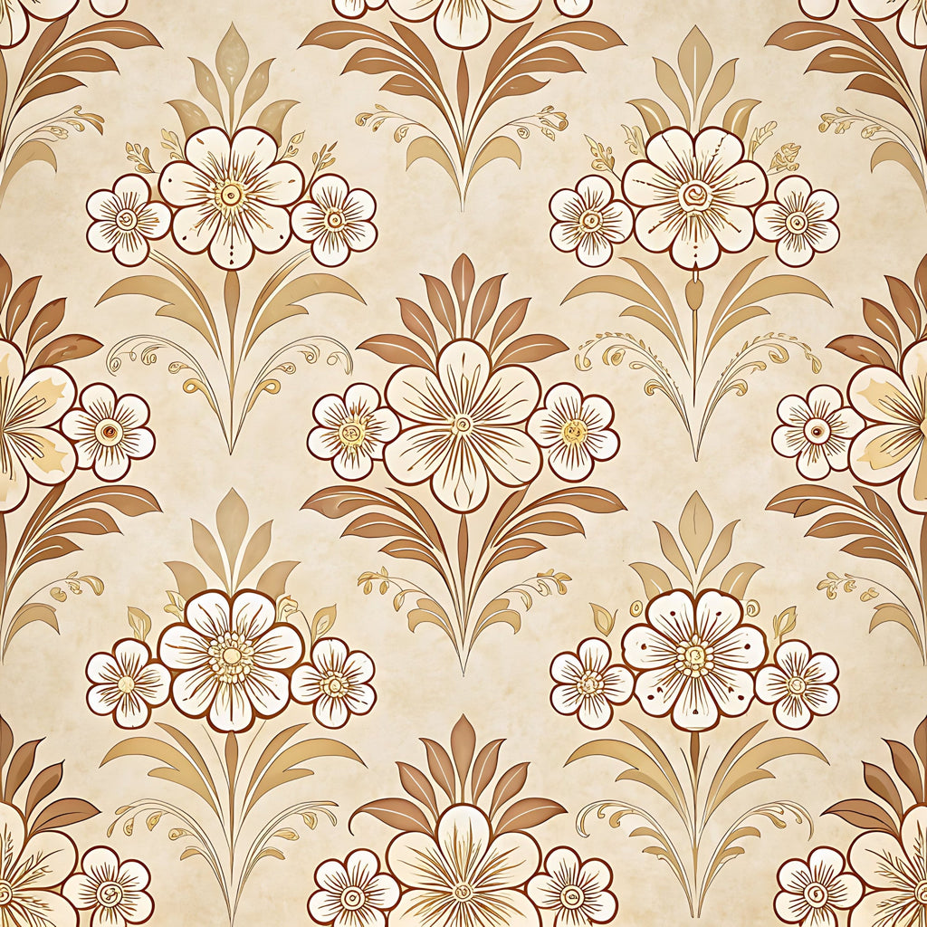 Parchment Blooms Pattern 3 Minky Fabric