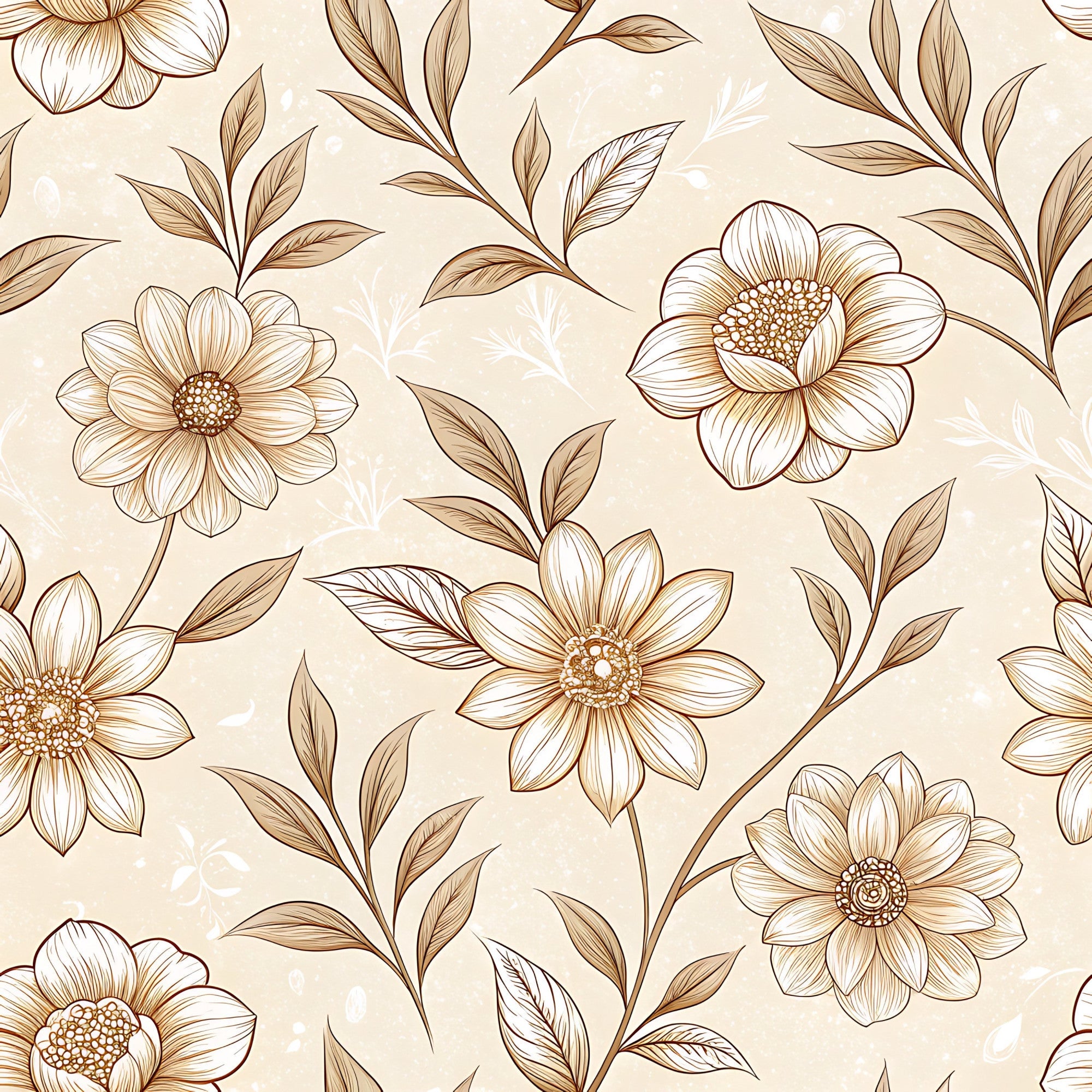 Parchment Blooms Pattern 6 Minky Fabric