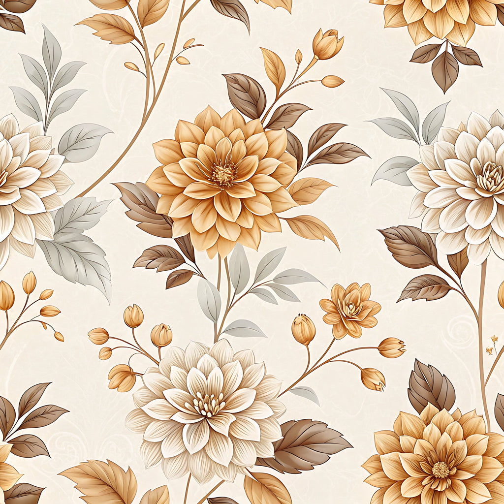 Parchment Blooms Pattern 7 Minky Fabric
