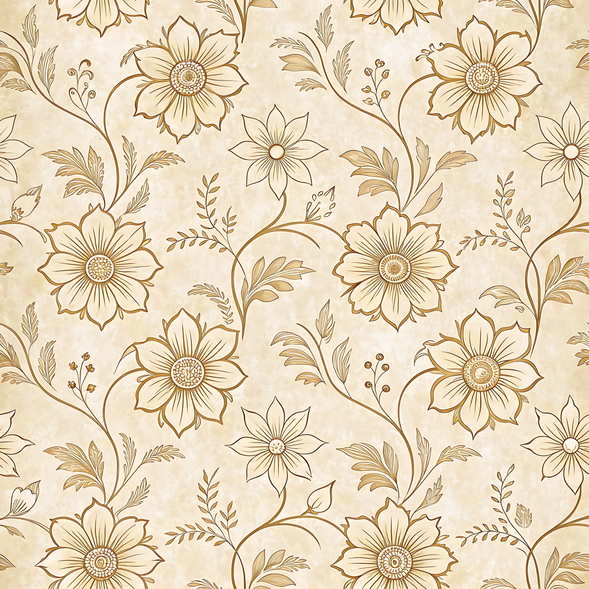 Parchment Blooms Pattern 9 Minky Fabric