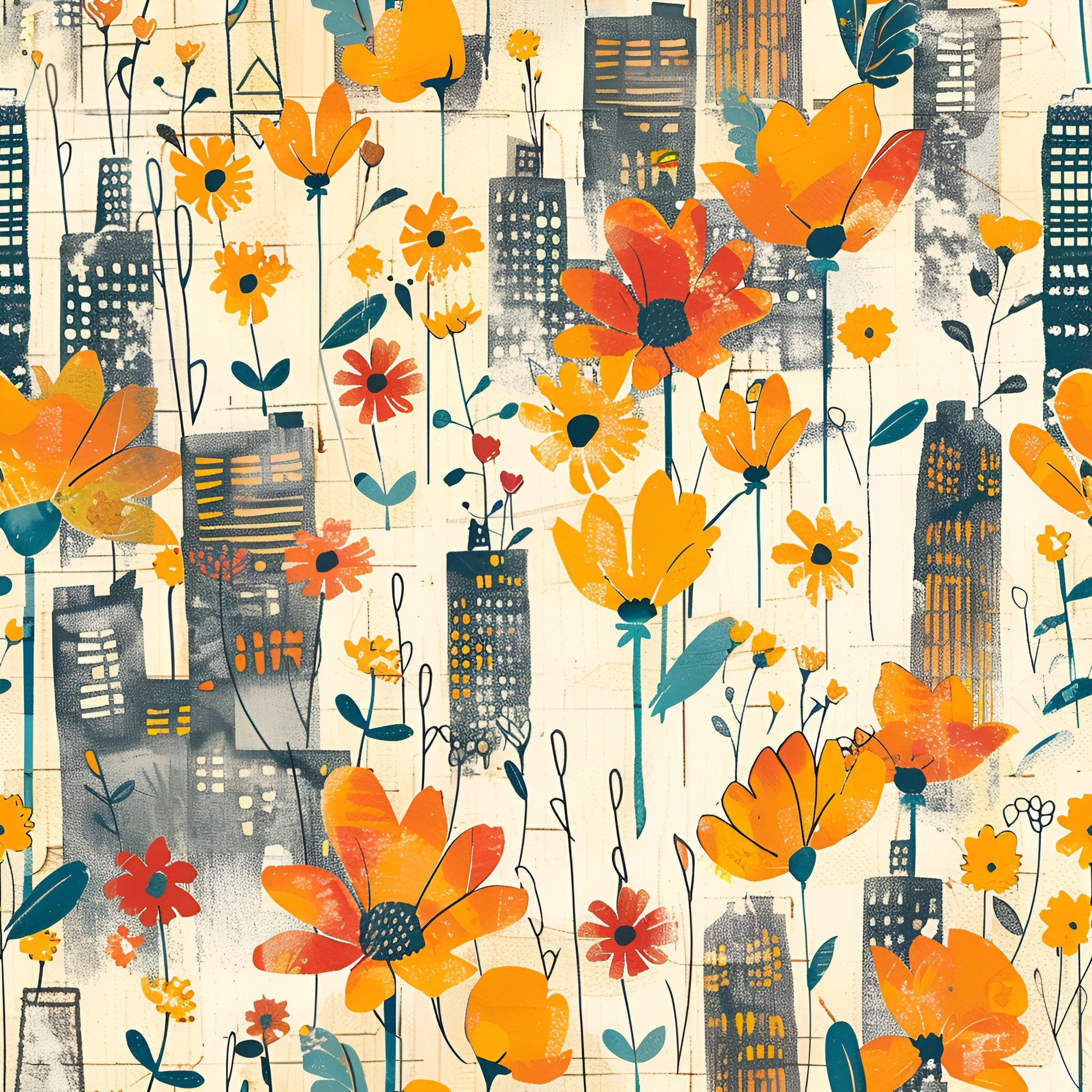Skyline Blooms Pattern 11 Minky Fabric