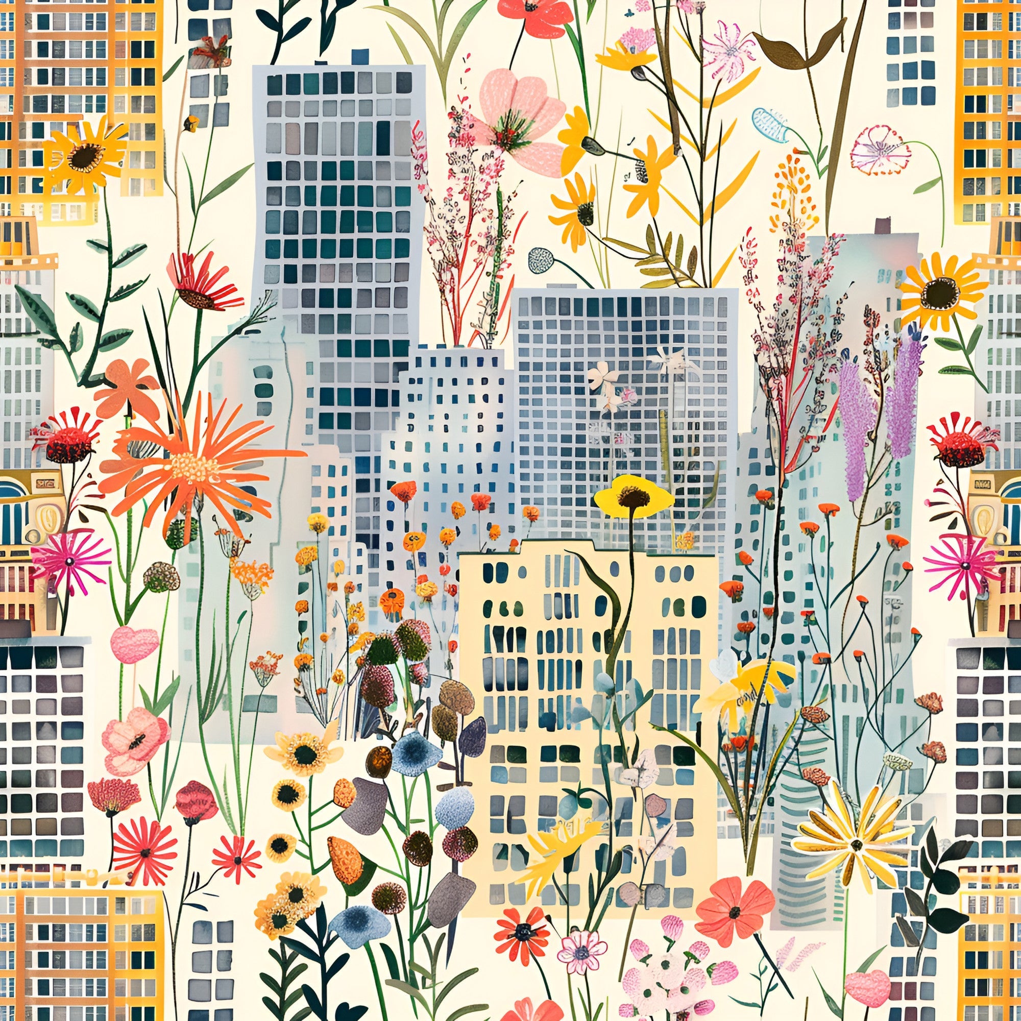 Skyline Blooms Pattern 12 Minky Fabric