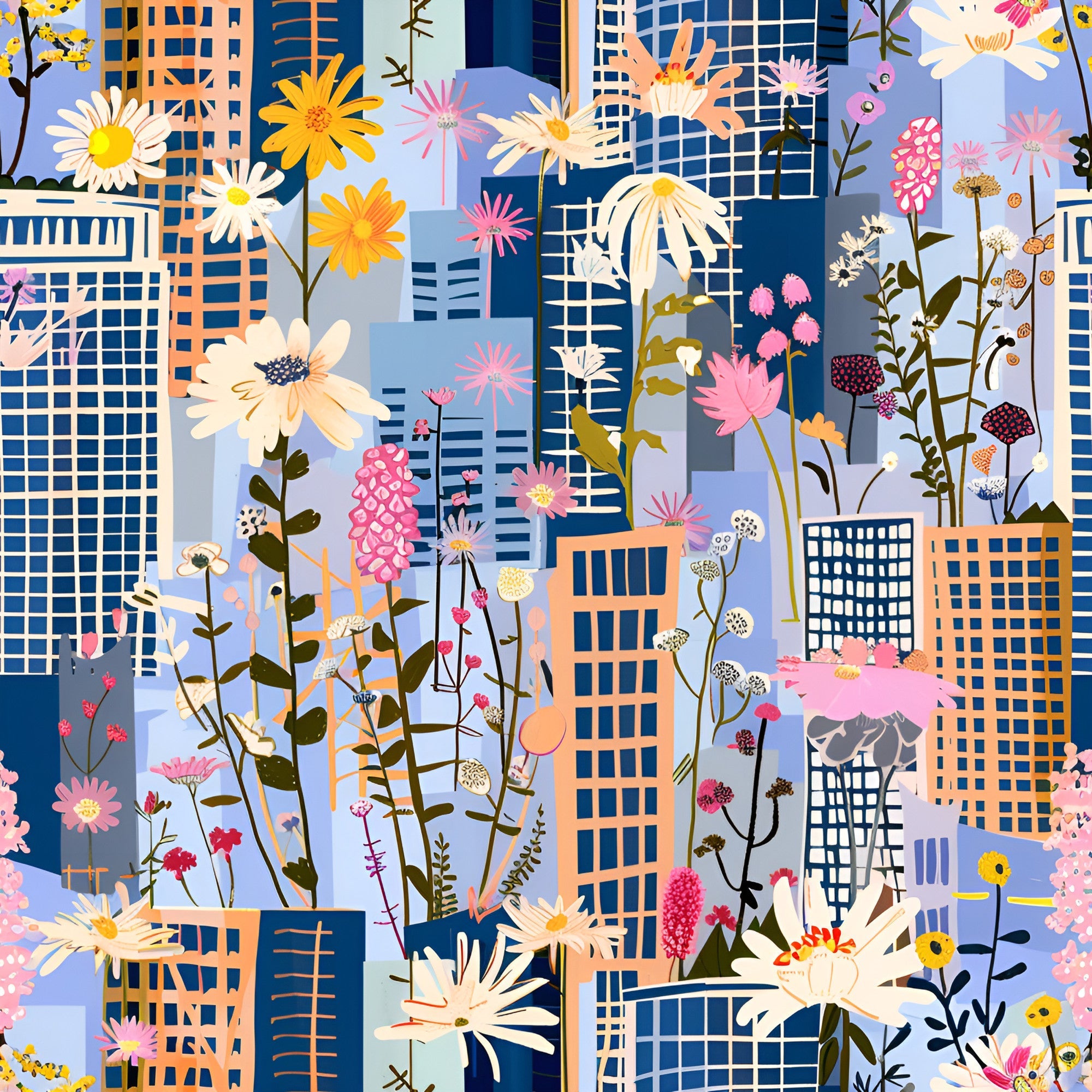 Skyline Blooms Pattern 13 Minky Fabric