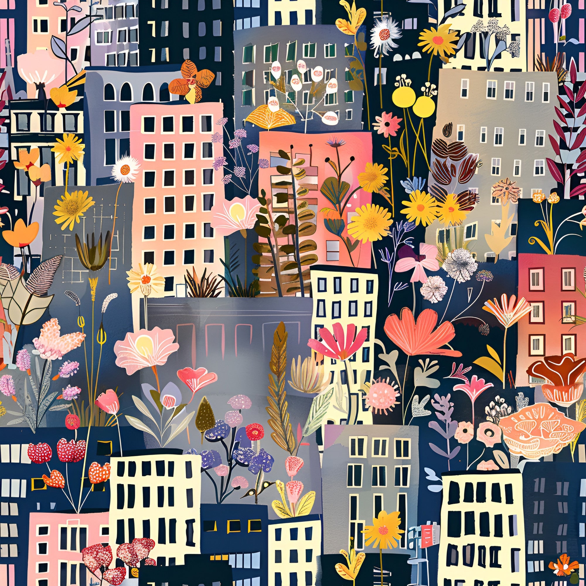 Skyline Blooms Pattern 4 Minky Fabric