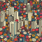 Skyline Blooms Pattern 5 Minky Fabric