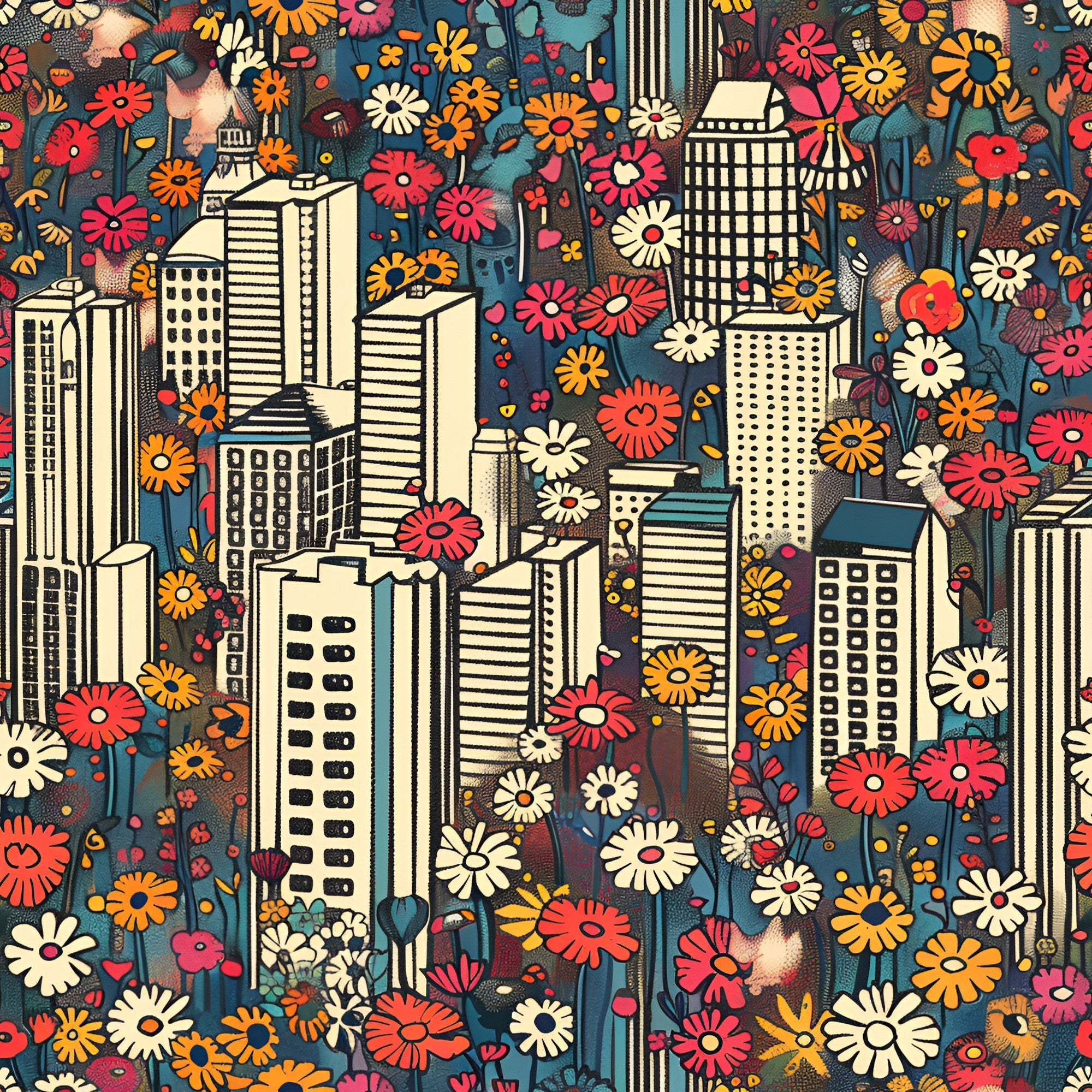 Skyline Blooms Pattern 5 Minky Fabric