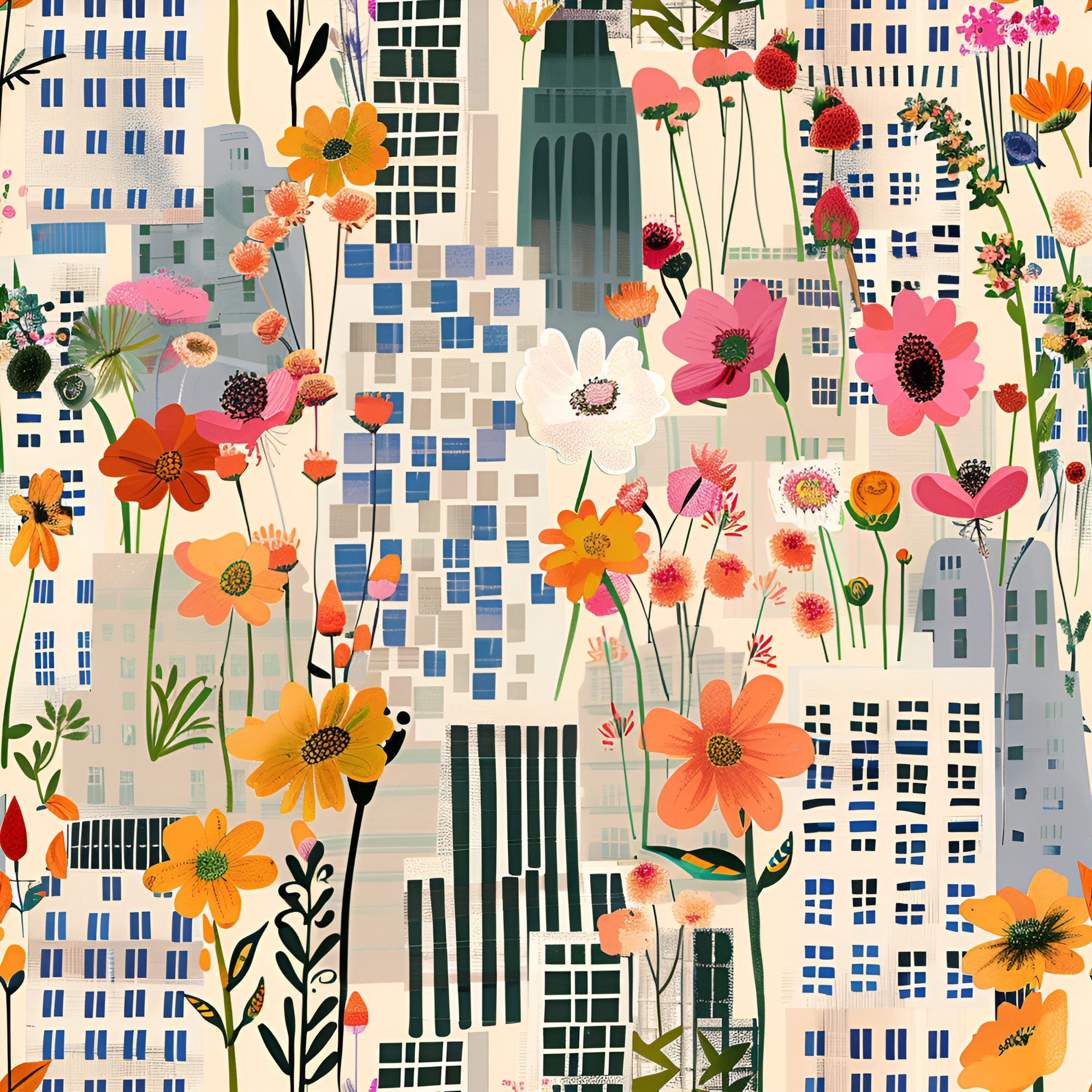 Skyline Blooms Pattern 6 Minky Fabric