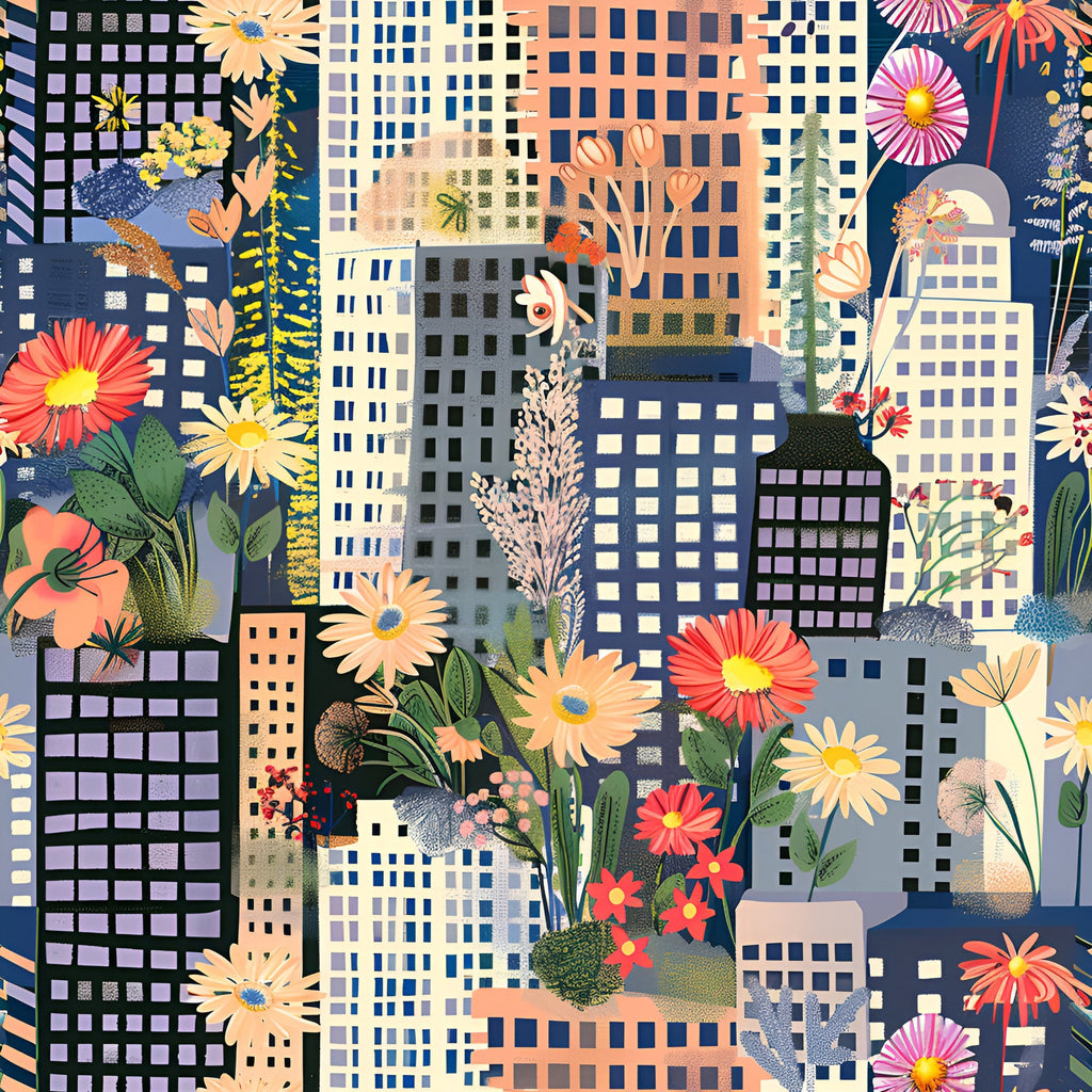 Skyline Blooms Pattern 8 Minky Fabric