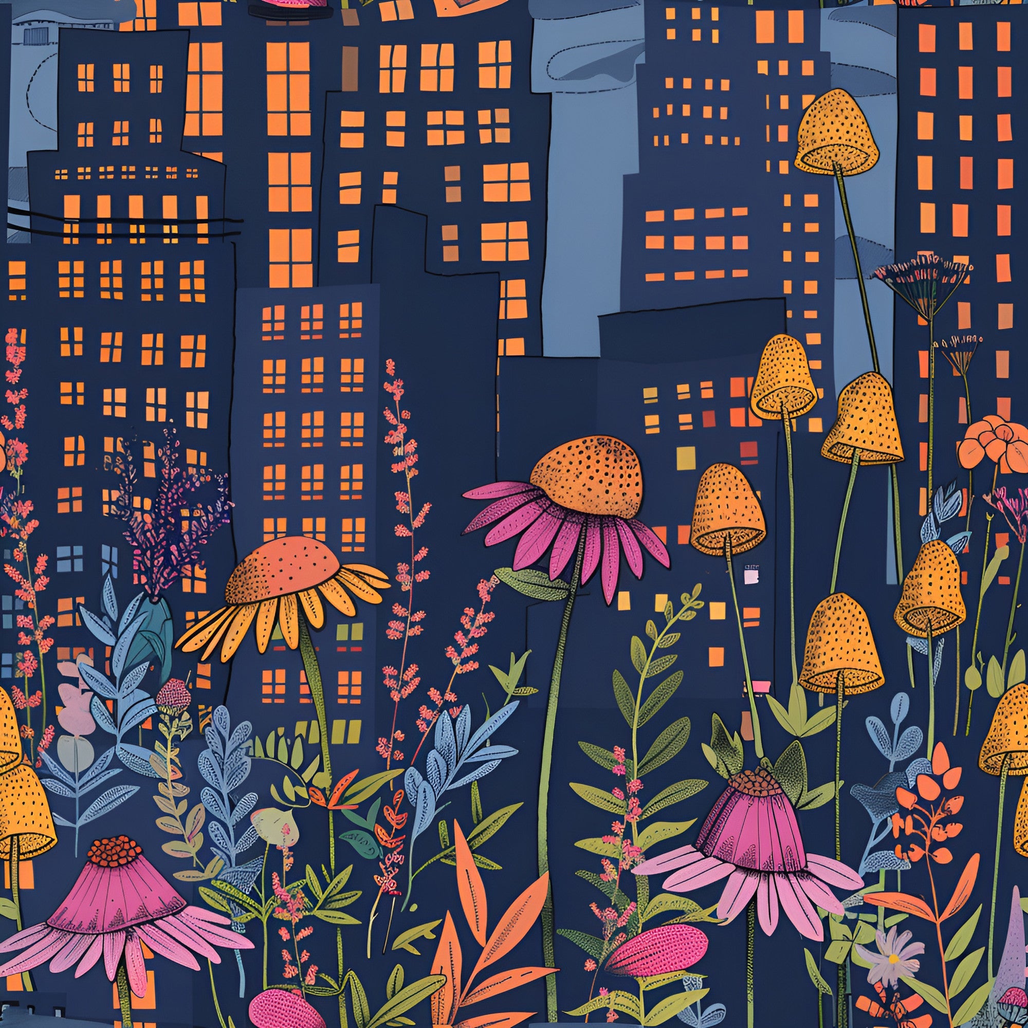 Skyline Blooms Pattern 9 Minky Fabric