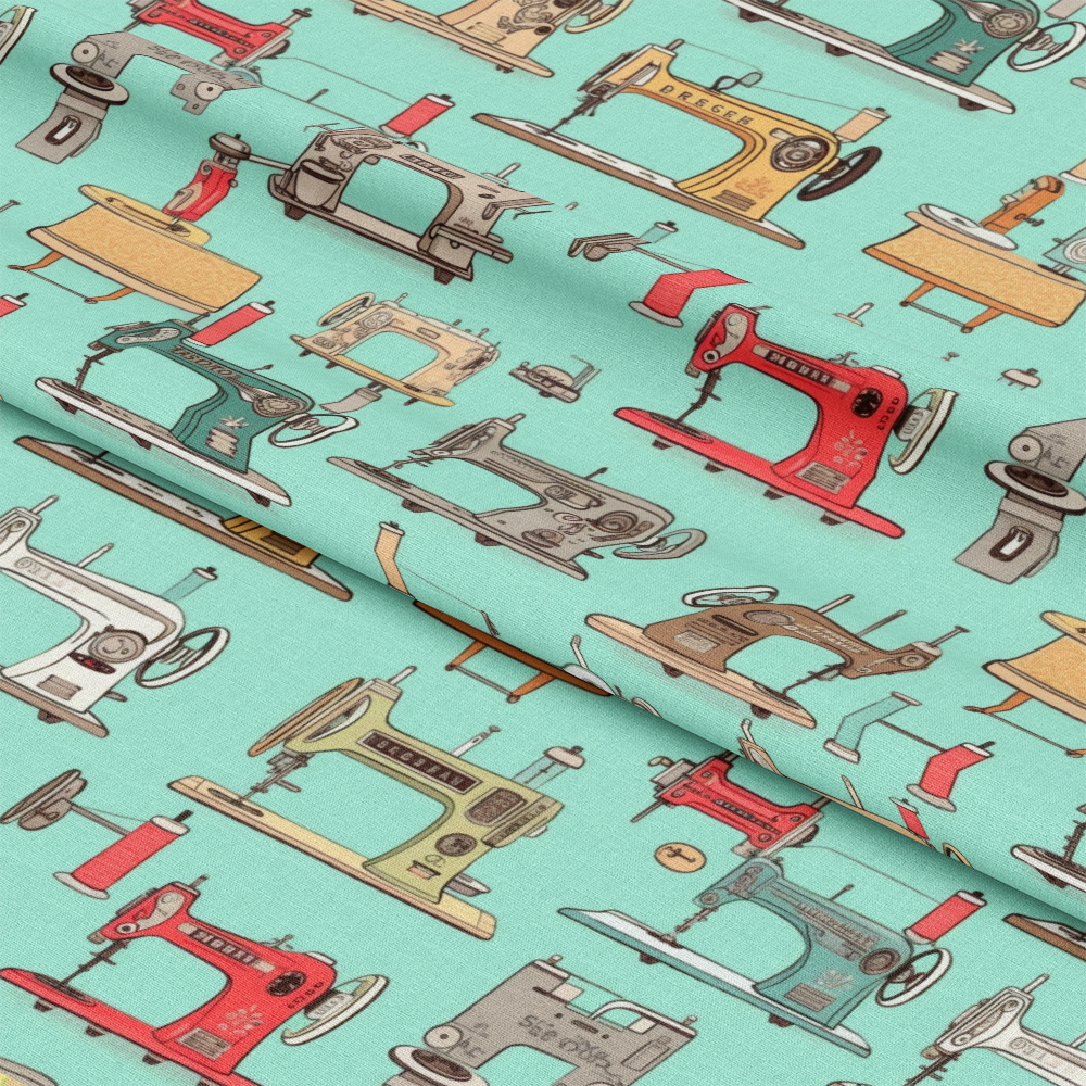 Vintage Sewing Machines Pattern 1 Quilting Cotton Fabric