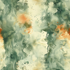 Abstract watercolor texture with green, orange, and cream splashes and swirls, creating a marbled effect.