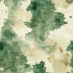 Abstract watercolor pattern with green and beige tones, featuring irregularly shaped organic forms blending seamlessly across the canvas.