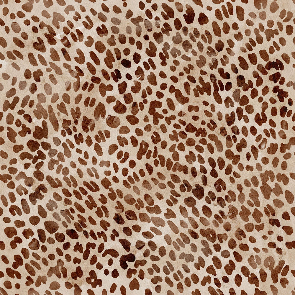 '- Watercolor Cheetah Print 2 Fabric - fabric - Animal print textile - Brown spotted pattern - Soft fabric material - Natural tones design - Textile for sewing projects - Premium quilting fabric