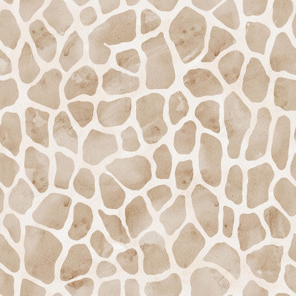 '- Watercolor Giraffe Print 1 Fabric - Quilting, Cotton, Fabric - Beige, light brown, cream colors - Animal print, giraffe pattern - Soft texture, fabric yardage, premium quality - Painted, natural tones, organic style