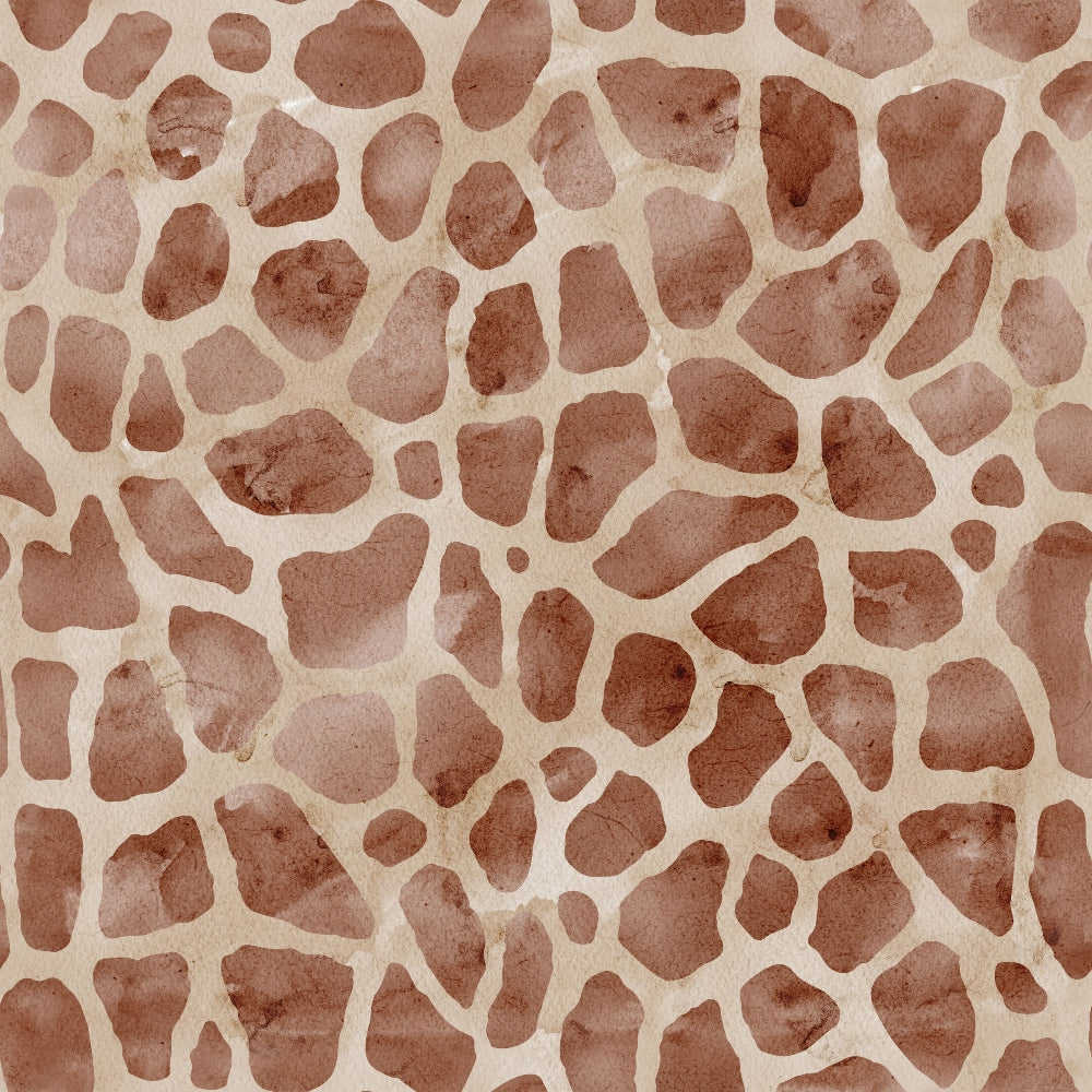 Watercolor Giraffe Print 2 Fabric, brown, beige, animal print, giraffe pattern, watercolor style, soft texture, quilting material, cotton textile, fabric yardage, natural tones, artistic design, premium quality cotton, sewing fabric, crafting material.