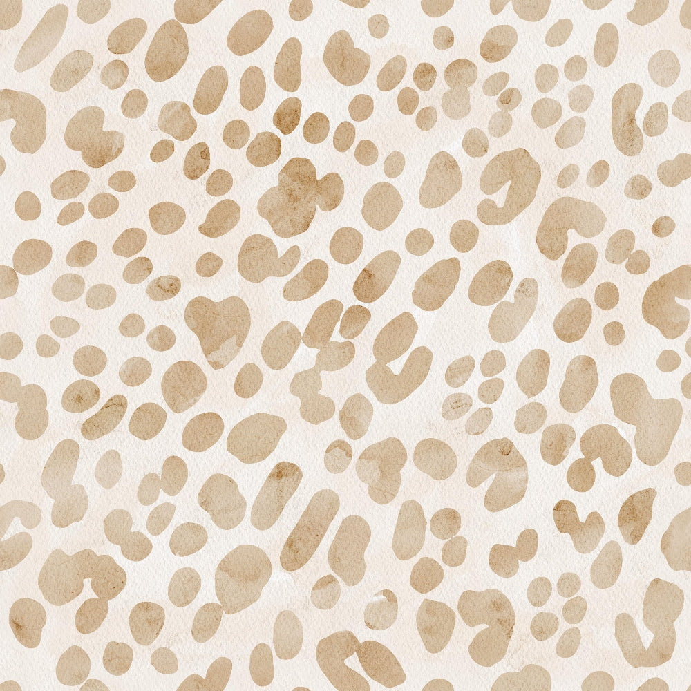 '- Watercolor Leopard Print 1 Fabric - Beige, tan, cream, neutral tones - Animal print, spotted pattern - Soft texture, textile material - Quilting, cotton, fabric yardage - Stylish, natural, organic design