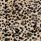 '- Watercolor Leopard Print 2 Fabric - Quilting fabric - Cotton material - Animal print - Brown beige background - Black spots - Textured pattern - Soft textile - Premium quality