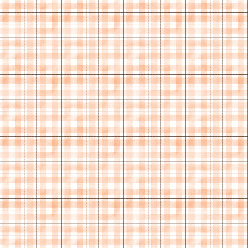 watercolor effect, plaid pattern, gingham checks, peach tones, coral pink, soft orange, pastel colors,, fabric panel, buffalo check, checkered design, geometric pattern, rustic style, lumberjack plaid, country aesthetic, crafting fabric, sewing material, square blocks, muted palette, farmhouse style