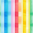 Vertical stripes in a watercolor style featuring a gradient of colors including blue, pink, green, red, yellow, and orange.