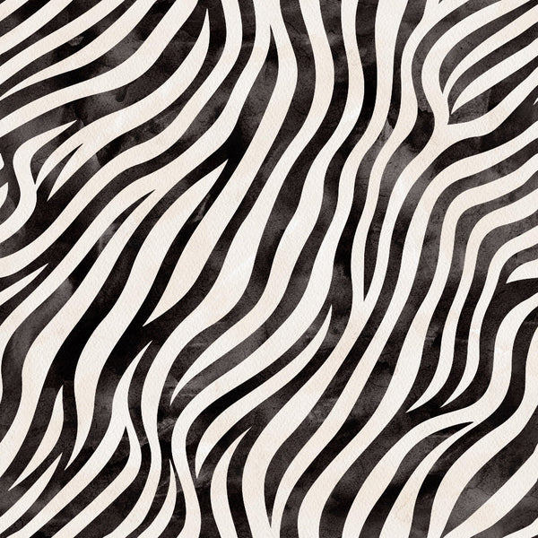 '- Watercolor Zebra Print 1 Fabric - Black and white - Animal stripes - Abstract pattern - Soft texture - Cotton fabric - Quilting material - Premium textile - Artistic design - Natural colors