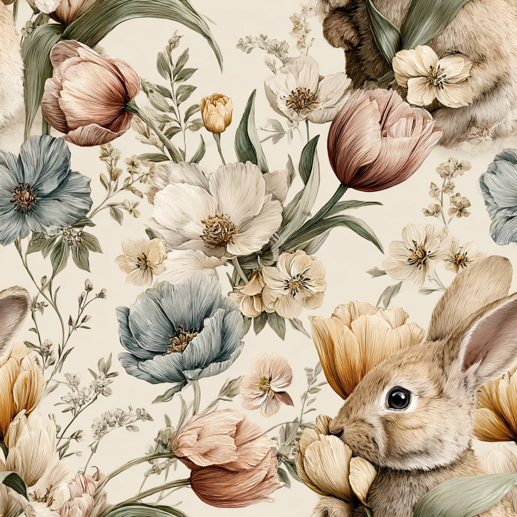 Bunny Blooms Pattern 18 Minky Fabric