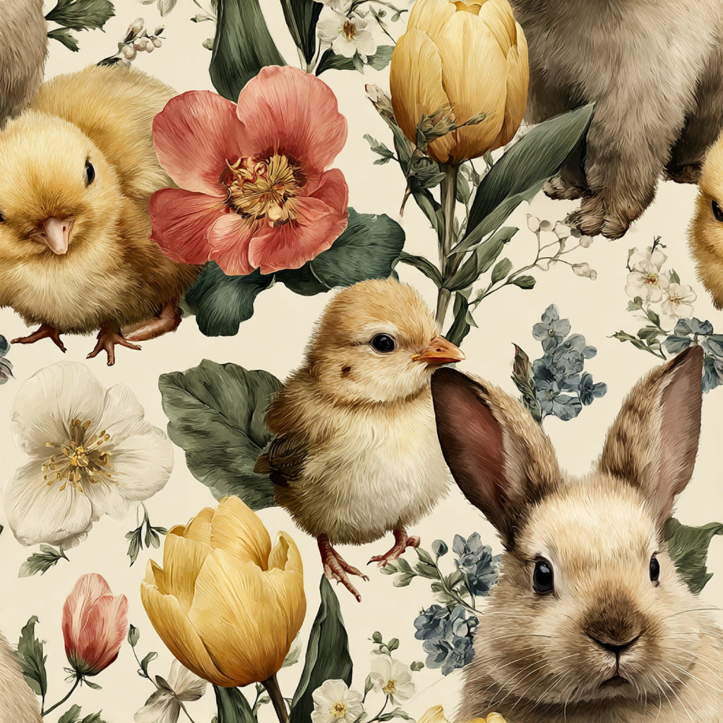 Bunny Blooms Pattern 3 Minky Fabric