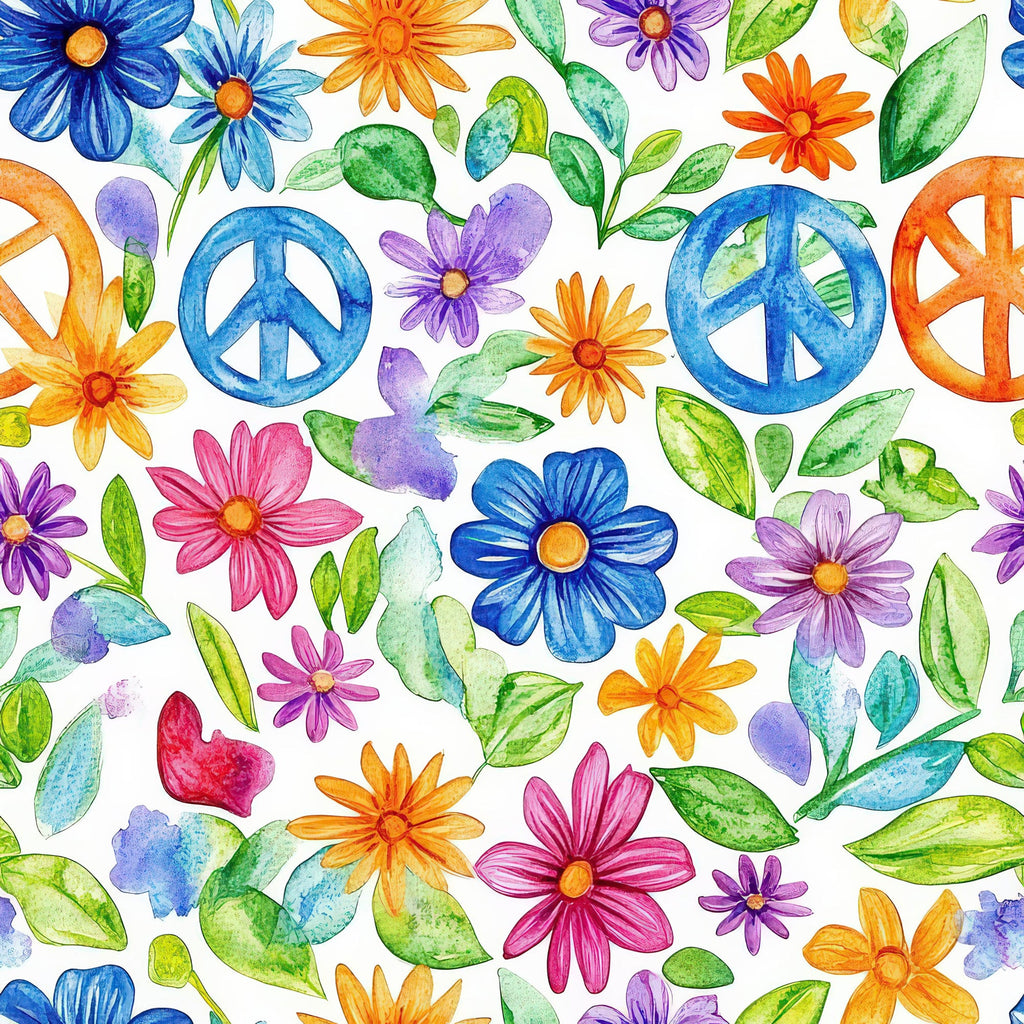 Groovy Peace Blooms Pattern 9 Minky Fabric