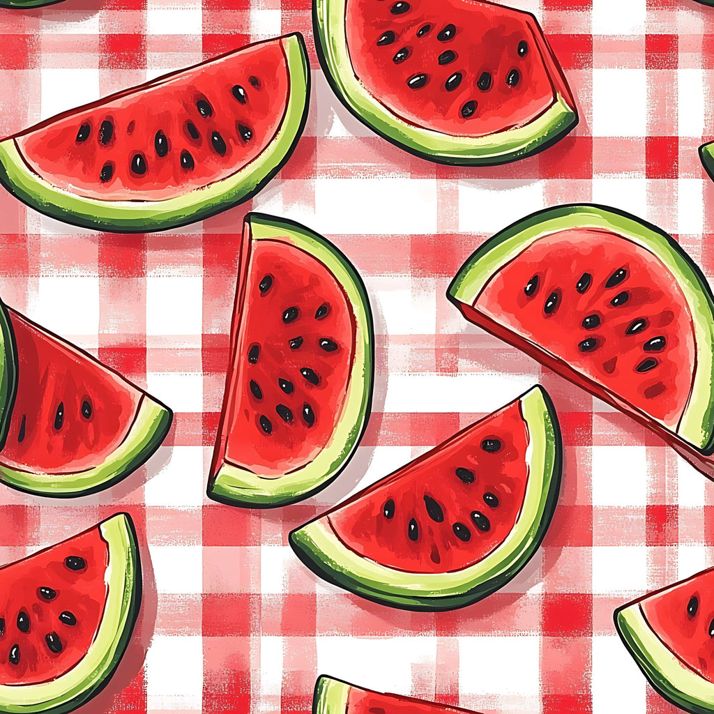 Summer Melon Slices Pattern 4 Minky Fabric