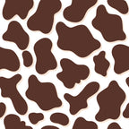 Abstract pattern with irregular brown spots on a white background, resembling a cowhide design.