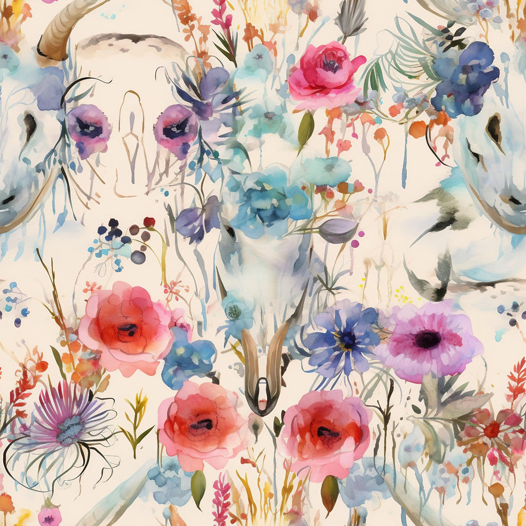 Western Bull Pattern 13 Minky Fabric