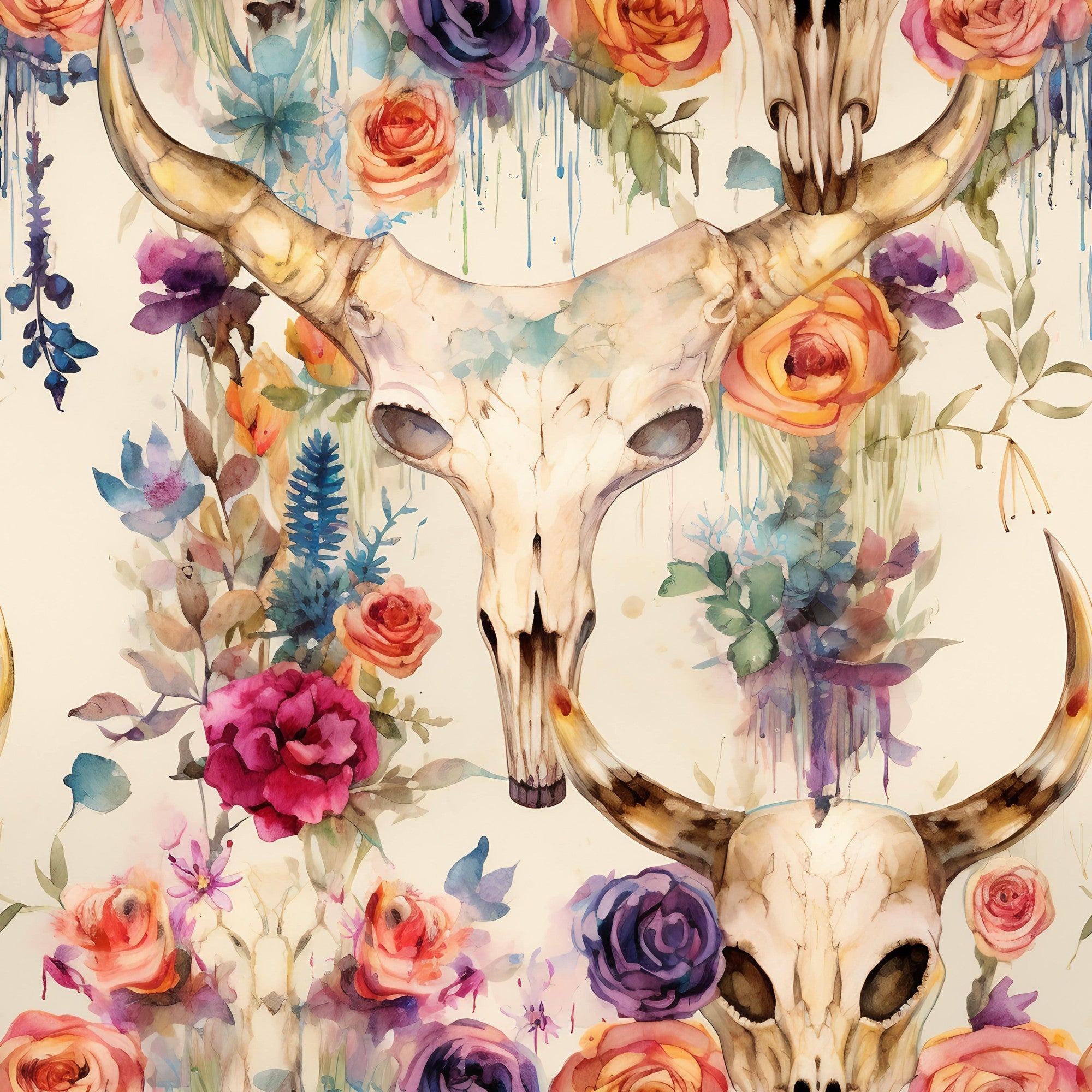 Western Bull Pattern 14 Minky Fabric