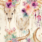 Western Bull Pattern 18 Minky Fabric