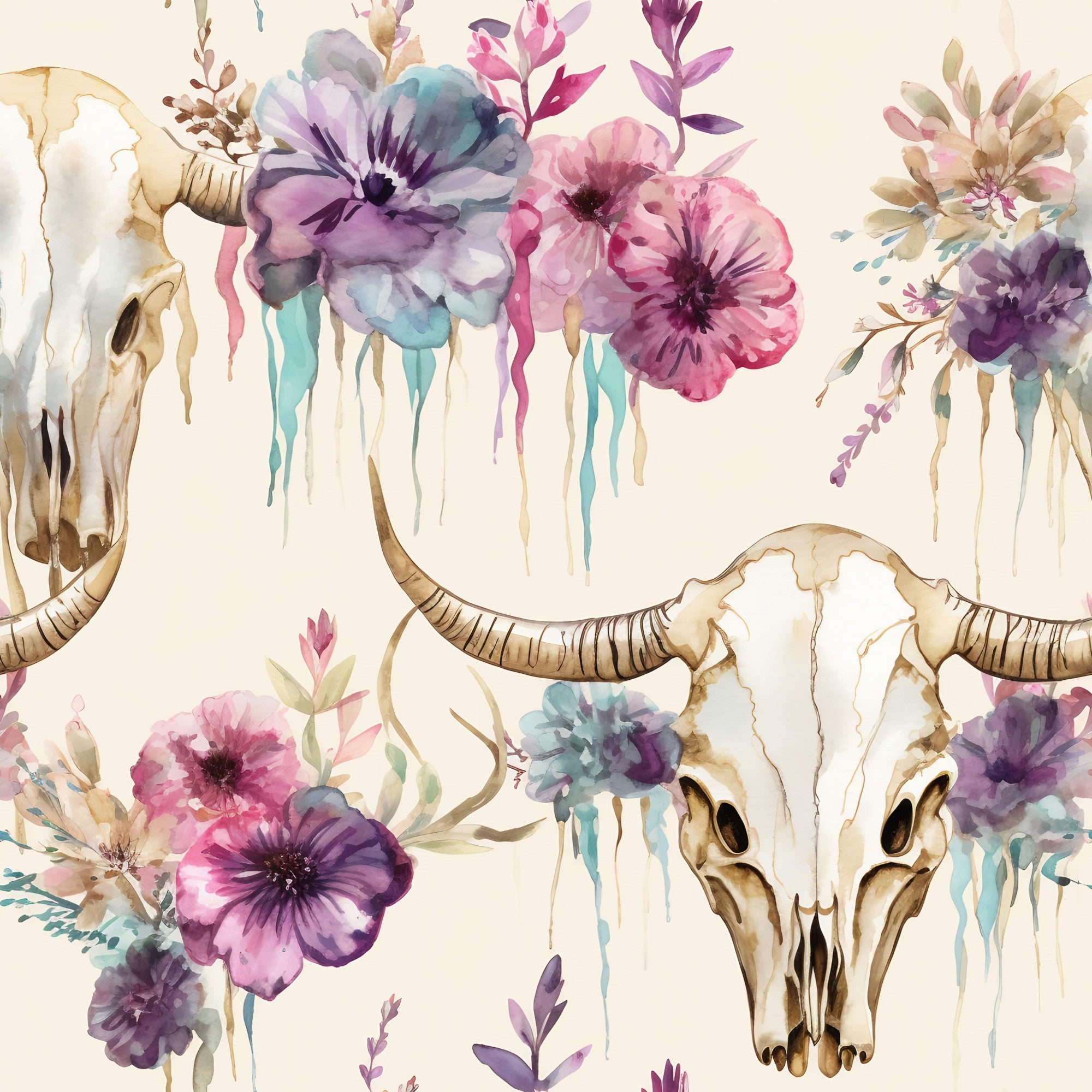 Western Bull Pattern 20 Minky Fabric