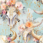 Western Bull Pattern 2 Minky Fabric