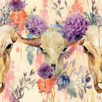Western Bull Pattern 4 Minky Fabric