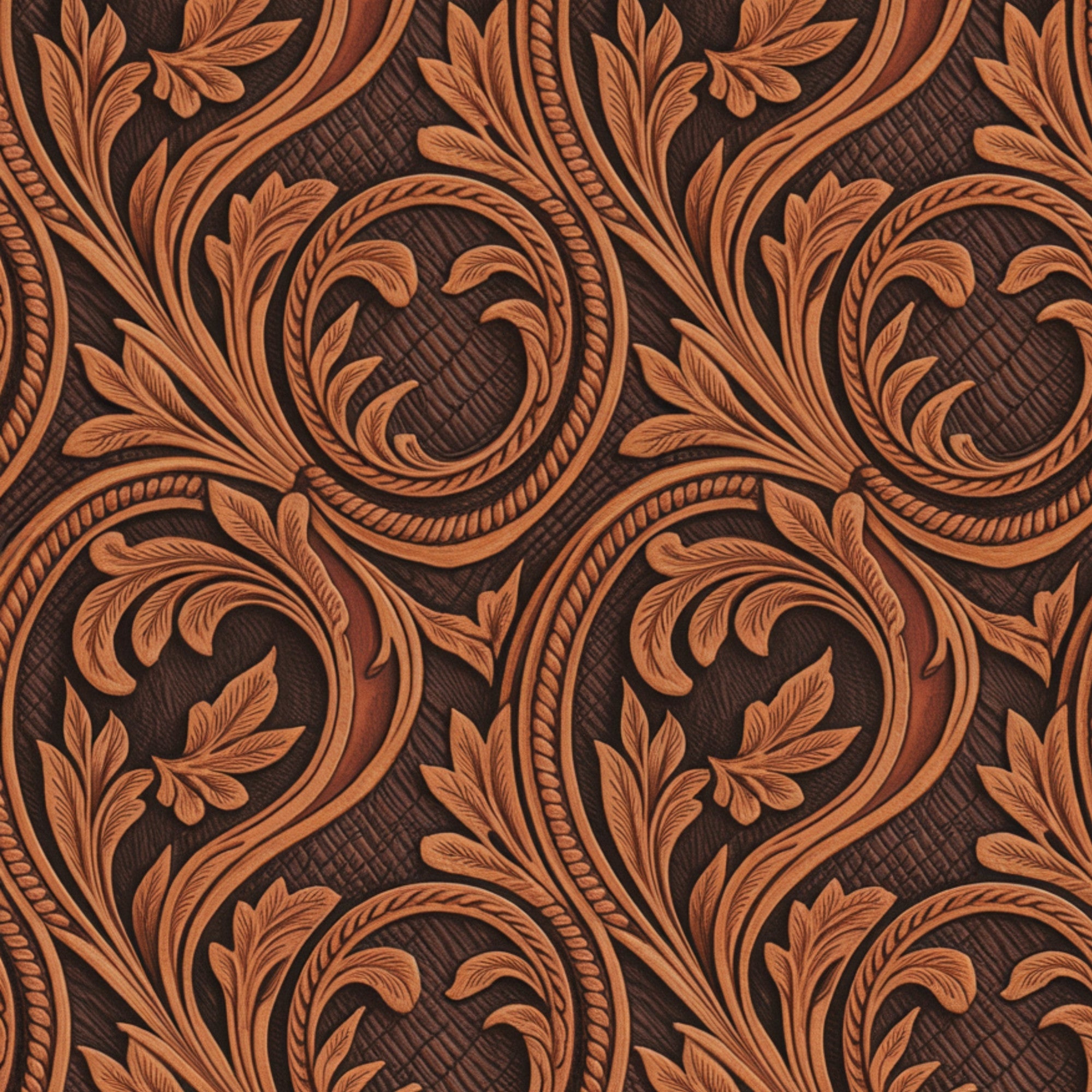 Western Tooled Leather Pattern 10 Quilting Cotton Fabric