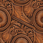 Western Tooled Leather Pattern 2 Minky Fabric