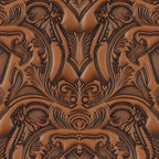 Western Tooled Leather Pattern 3 Minky Fabric