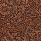 Western Tooled Leather Pattern 6 Minky Fabric