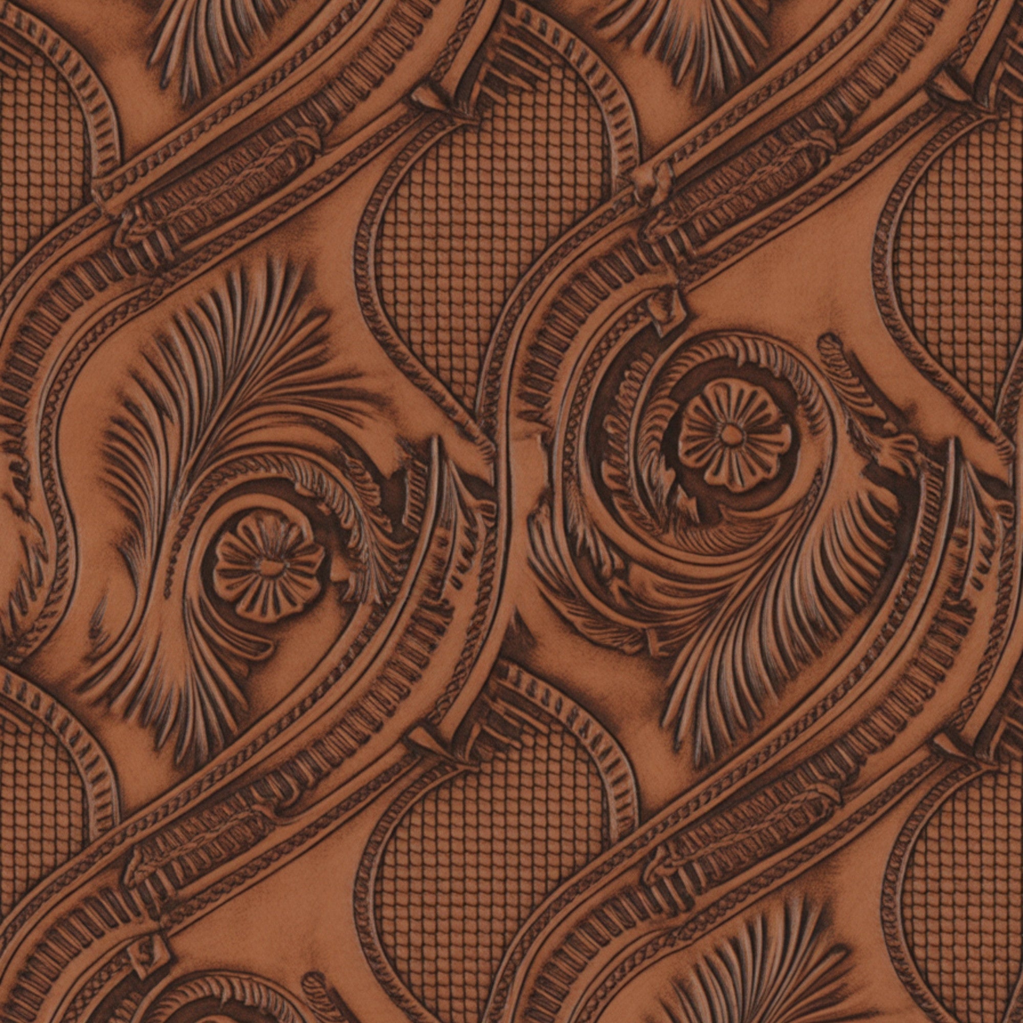 Western Tooled Leather Pattern 7 Quilting Cotton Fabric
