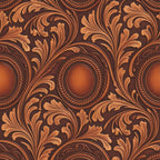 Western Tooled Leather Pattern 8 Minky Fabric